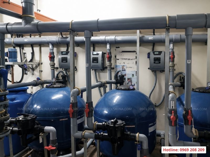 Bình lọc bể bơi Kripsol AK van ngang Phòng máy thiết bị lọc nước bể bơi