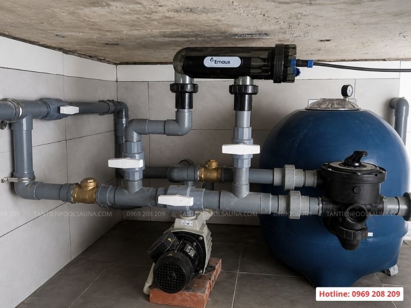 Phòng máy bể bơi sử dụng bình lọc Kripsol AK