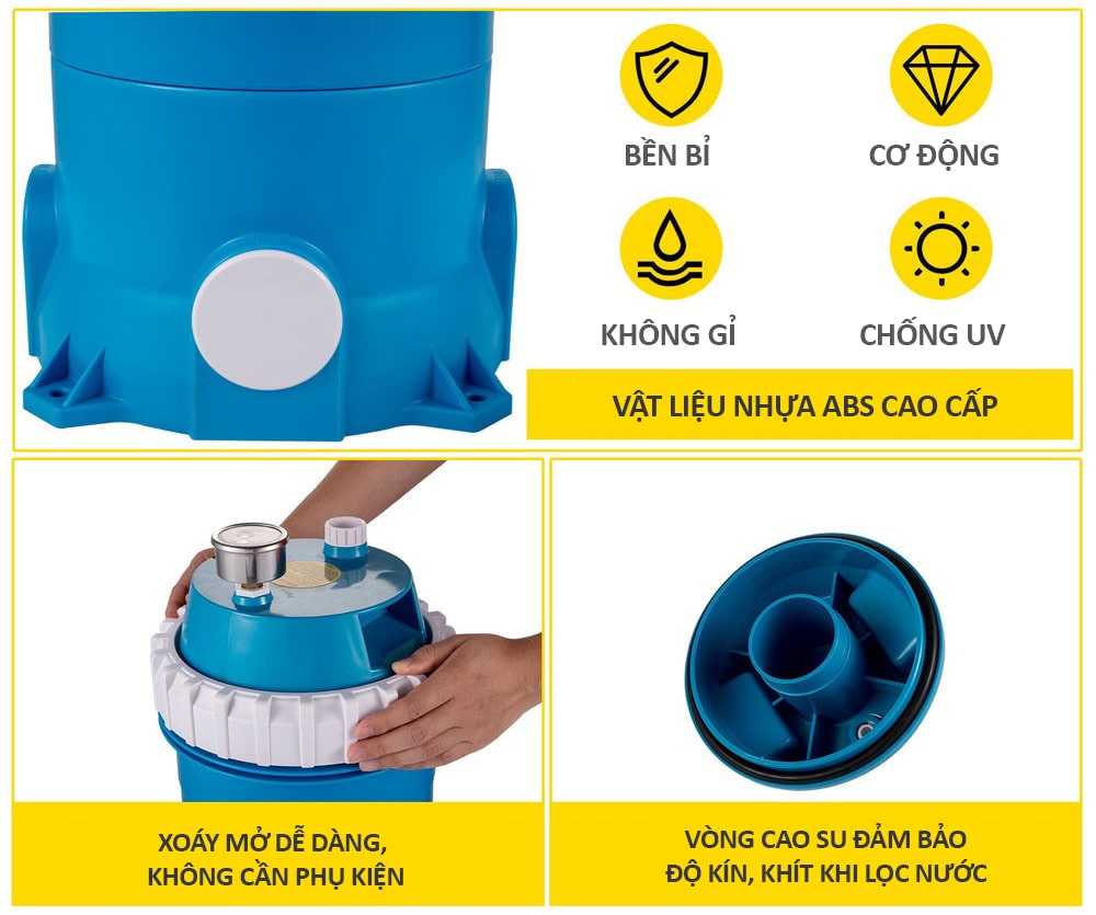 Ưu điểm của bình lọc bể bơi cartridge