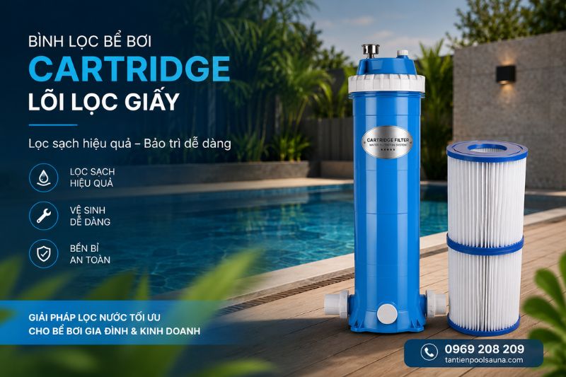 Bình lọc Cartridge bể bơi Bình lọc giấy bể bơi cartridge