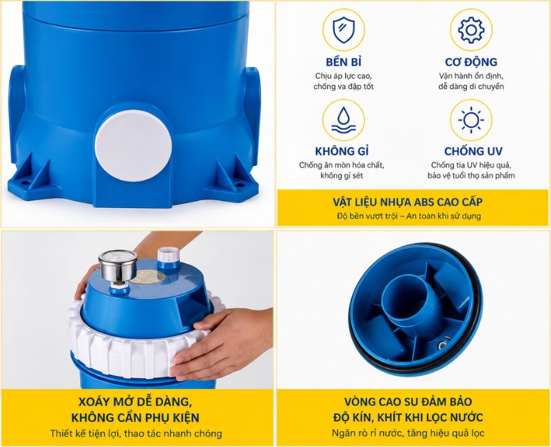 Bình lọc Cartridge bể bơi Bình lọc giấy bể bơi cartridge