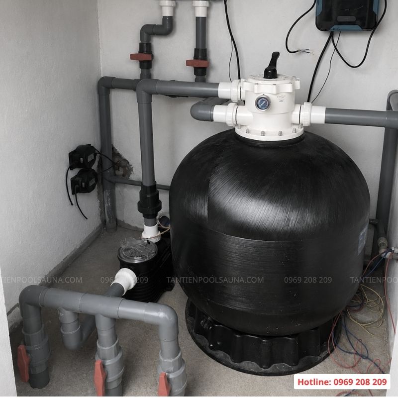 Bình lọc bể bơi Minder M series Phòng máy bể bơi homestay Ba Vì