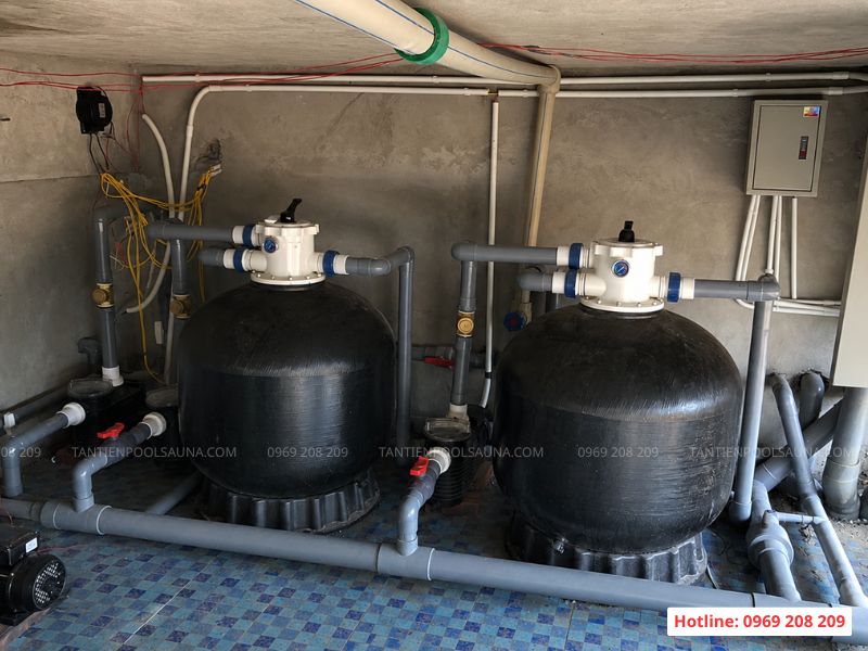 Phòng máy thiết bị bể bơi khách sạn