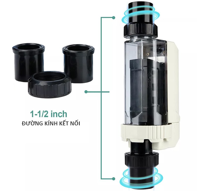 Kích thước van kết nối của Laswim EC