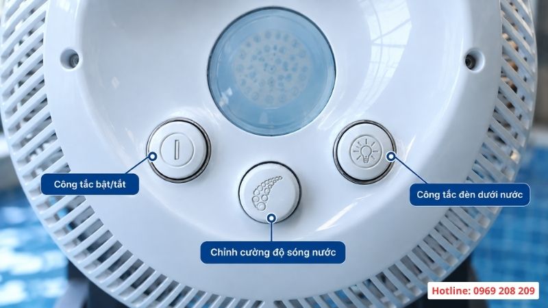 Các phím điều khiển tích hợp trên thân phụ kiện