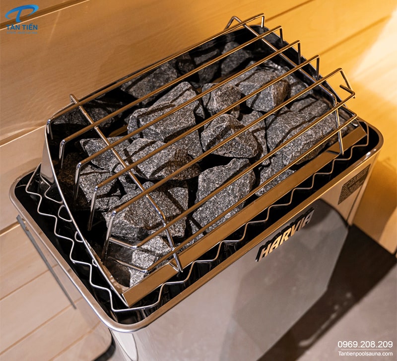 Khoang chứa đá máy xông hơi Harvia Steel Top