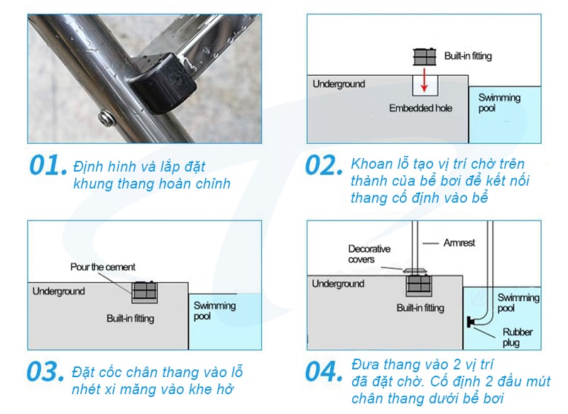 Các bước hướng dẫn lắp đặt thang