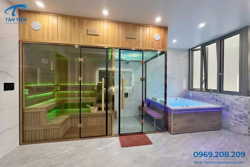 Tiện nghi phòng xông hơi ướt, phòng xông hơi khô, bồn sục