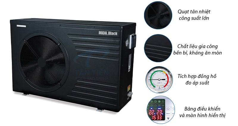 Ưu điểm của máy cấp nhiệt bể bơi Mida.black