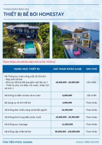 Báo giá bể bơi homestay - Tân Tiến Pool