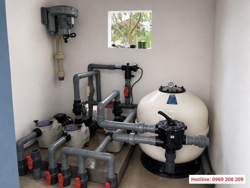 Bình lọc bể bơi Midas.Carbon Phòng máy bể bơi gia đình