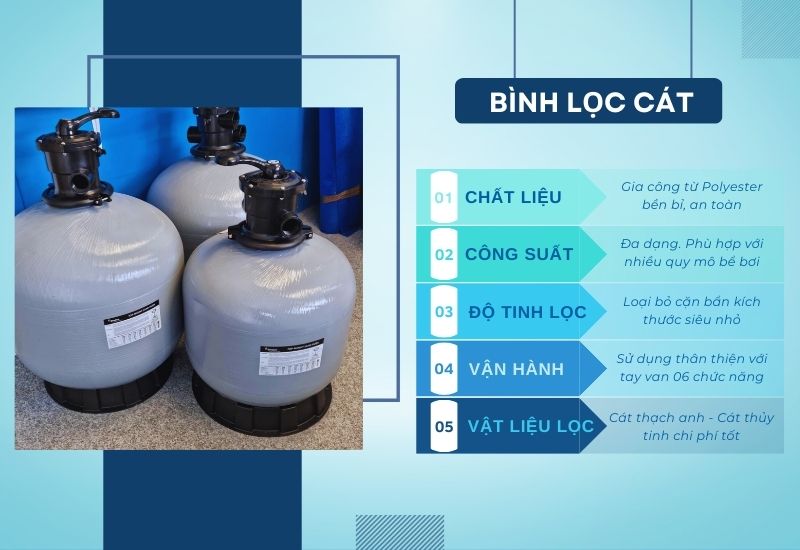 Bình lọc cát bể bơi Tân Tiến