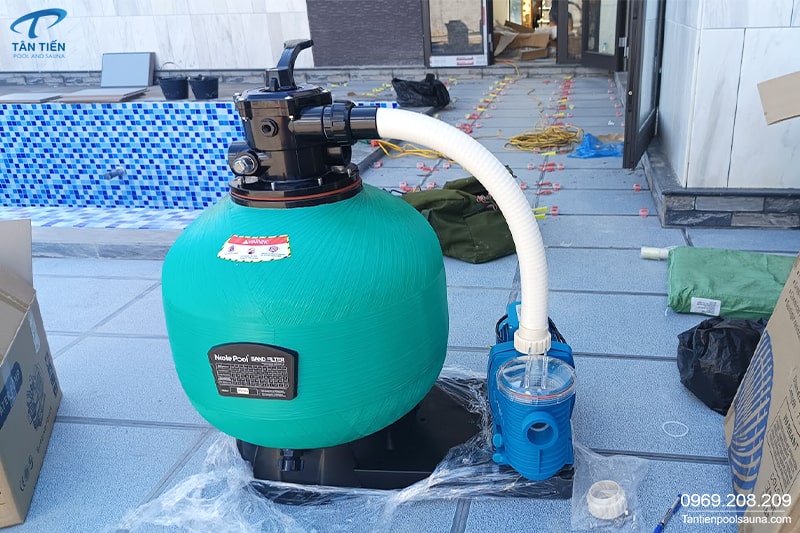 Ảnh combo bình lọc máy bơm bể bơi Tân Tiến Pool