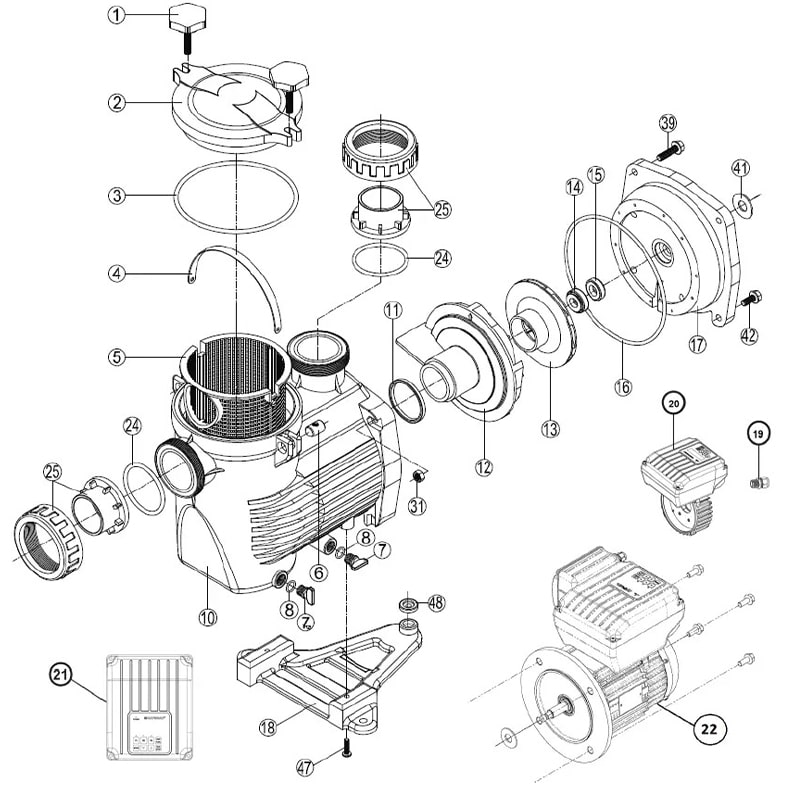 Bản vẽ cấu tạo máy bơm bể bơi Kripsol KS EVO