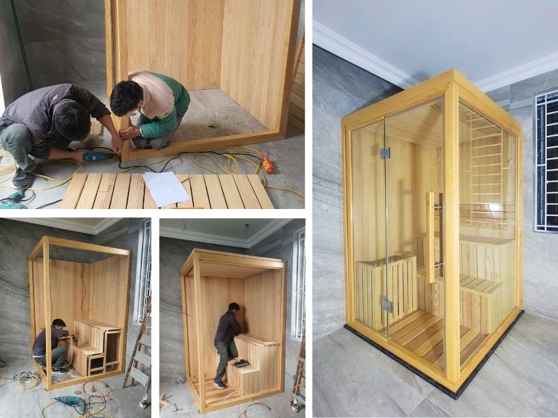 Kỹ thuật Tân Tiến Sauna lắp đặt phòng xông hơi 