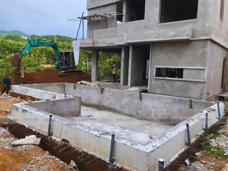 Thi công bể bơi gia đình Ba Vì - Tân Tiến Pool