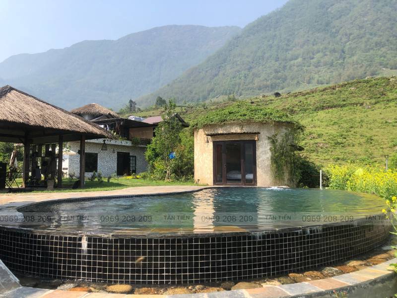 Tân Tiến thi công và lắp đặt bể bơi Sapa farmstay