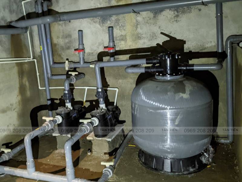 Hoàn thiện lắp đặt phòng máy vận hành bể bơi