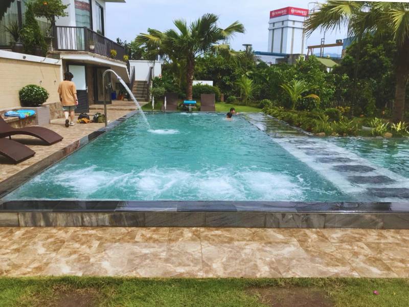 Thi công bể bơi homestay green home Lương Sơn