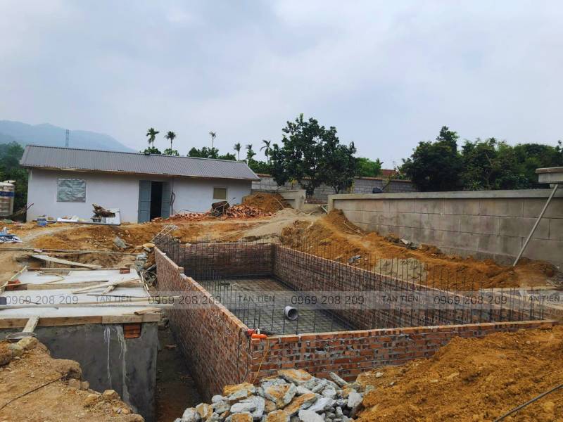 Qúa trình thi công bể bơi đan sắt, định hình bể 