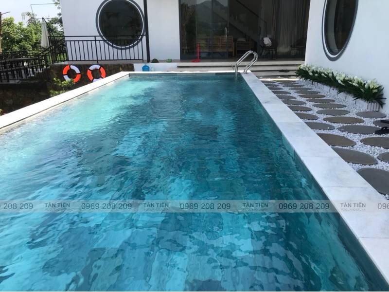 Hoàn thiện thi công và lắp đặt công nghệ cho bể bơi homestay