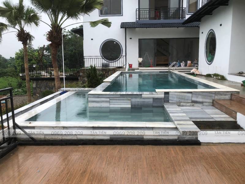 Hoàn thiện thi công và lắp đặt công nghệ cho bể bơi homestay
