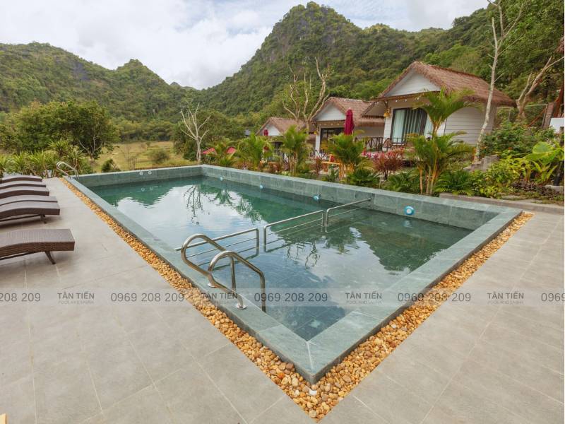 Thi công và lắp đặt thiết bị bể bơi homestay - Tân Tiến Pool