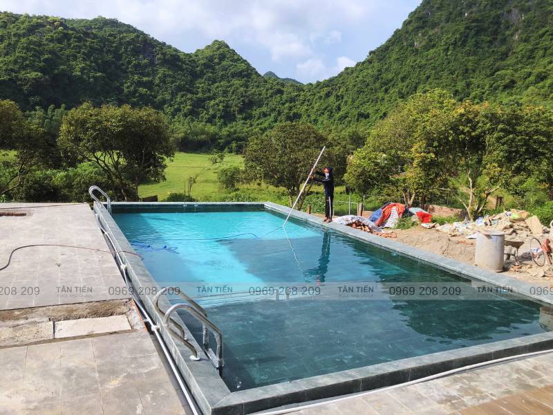 Thi công và lắp đặt thiết bị bể bơi homestay - Tân Tiến Pool