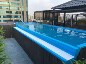 Thi công bể bơi composite Long Biên