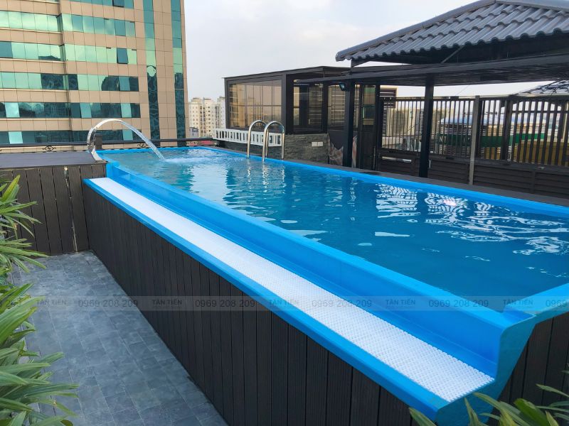 Gia công bể bơi composite - Tân Tiến Pool 