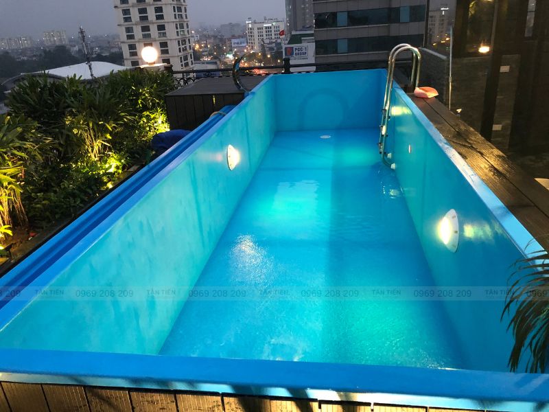 Gia công bể bơi composite - Tân Tiến Pool 