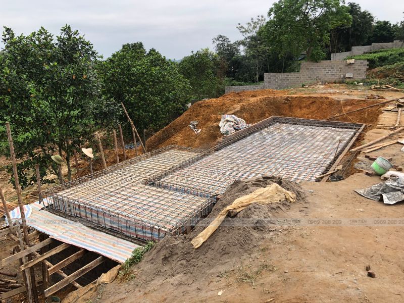 Tân Tiến thi công một bể bơi homestay tại Ba Vì