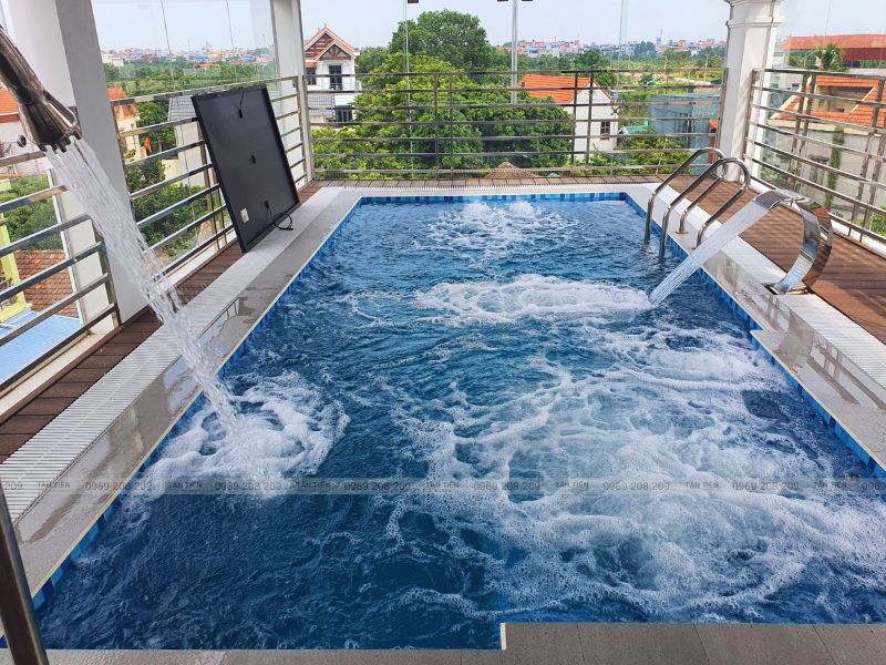 Thi công bể bơi trên tầng thượng