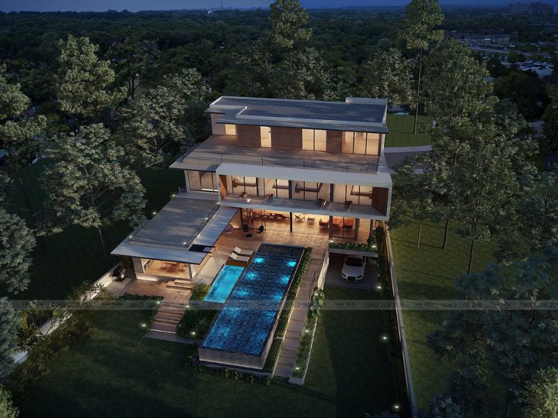 Tân Tiến thi công bể bơi Moon Villas Tam Đảo