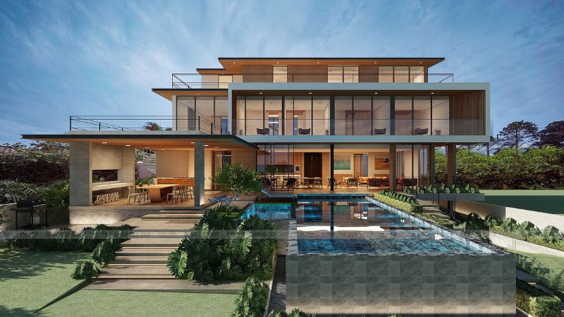 Tân Tiến thi công bể bơi Moon Villas Tam Đảo
