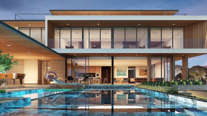Tân Tiến thi công bể bơi Moon Villas Tam Đảo