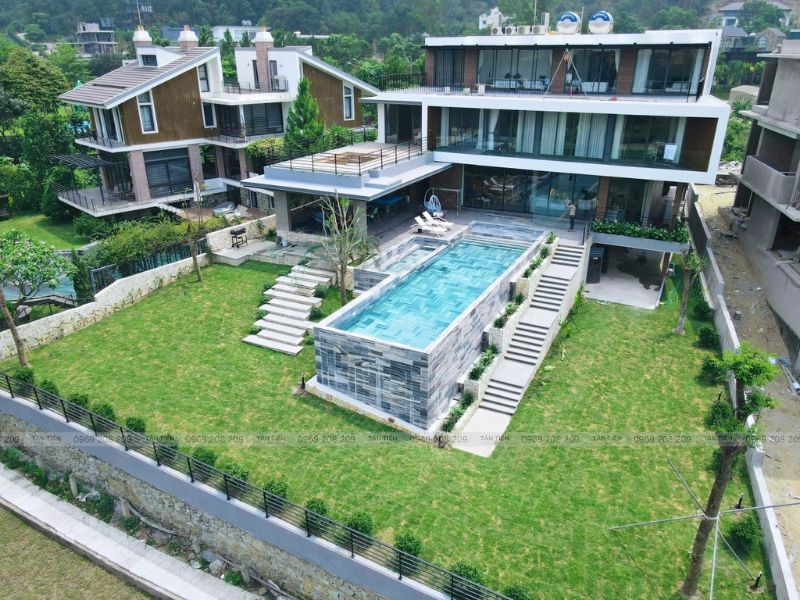 Tân Tiến thi công bể bơi Moon Villas Tam Đảo