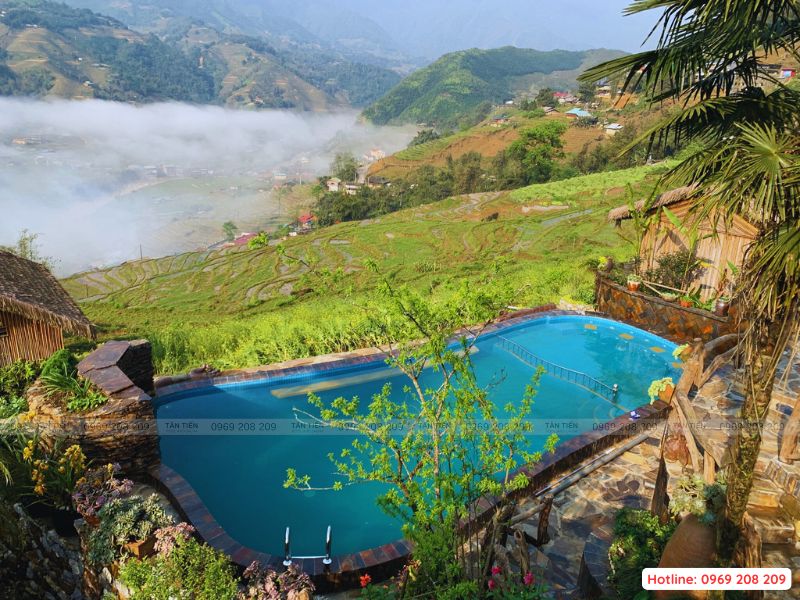 Thi công bể bơi tại thị trấn Sapa - Tân Tiến Pool Sauna