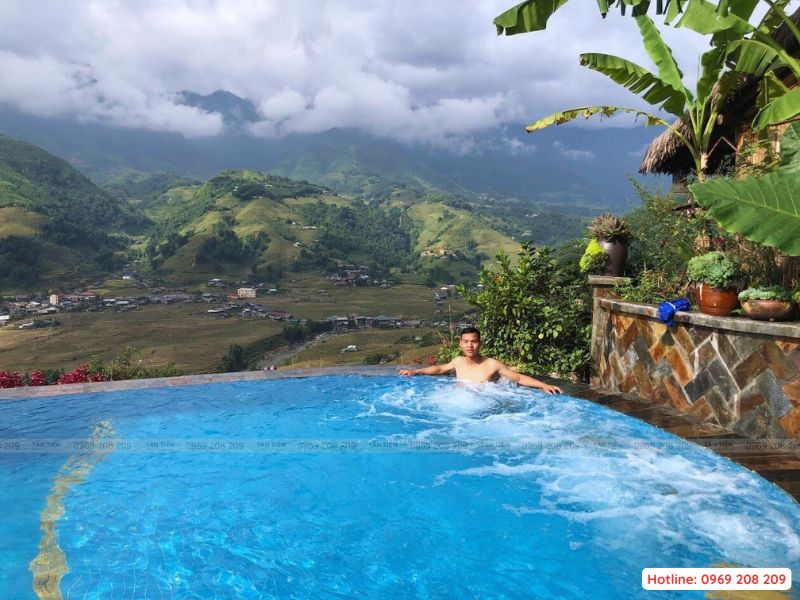 Thi công bể bơi tại thị trấn Sapa - Tân Tiến Pool Sauna