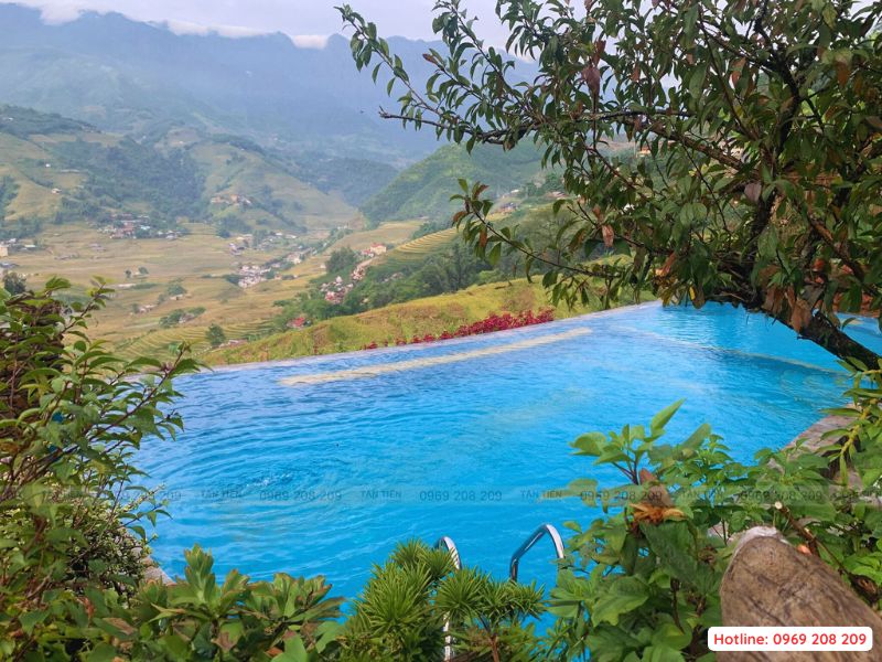 Thi công bể bơi tại thị trấn Sapa - Tân Tiến Pool Sauna
