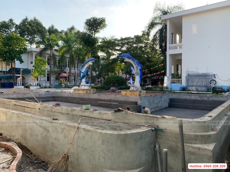 Thi công bể bơi trường học - Tân Tiến Pool