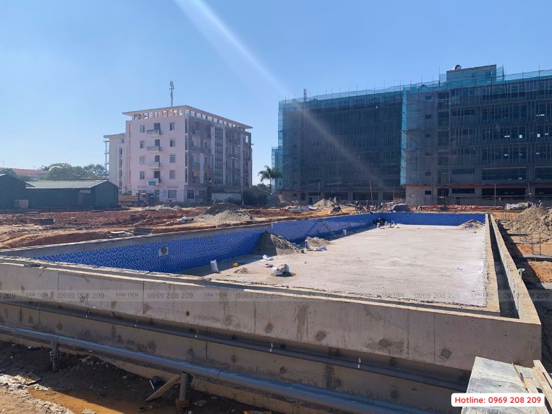Thi công bể bơi trường học - Tân Tiến Pool 