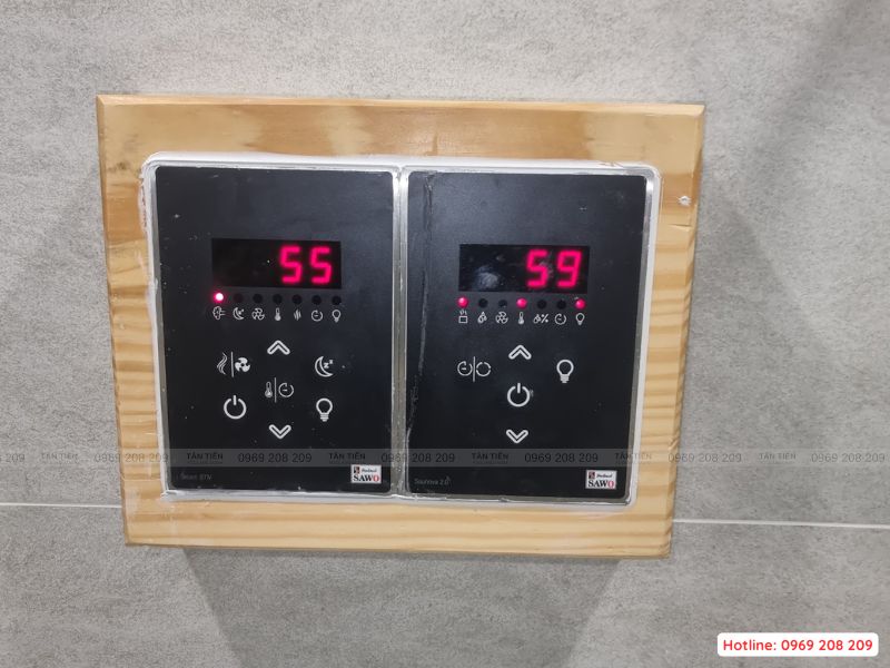 Lắp đặt bảng điều khiển của thiết bị xông hơi