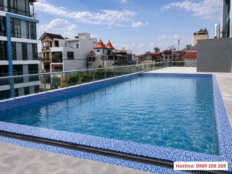 Dịch vụ tư vấn thiết kế và thi công bể bơi tại Quảng Ninh Bể bơi khách sạn thi công tại Móng Cái