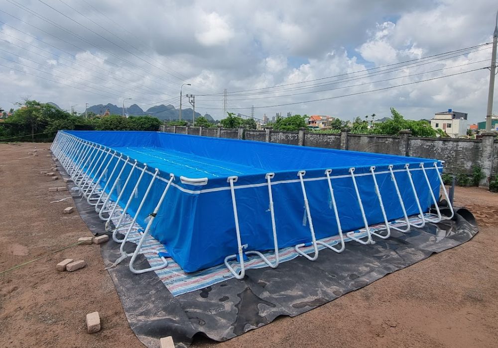 Thi công và lắp đặt bể bạt trường học 200m2