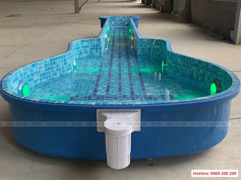 Công nghệ thi công bể bơi composite đúc sẵn hiện đại - Báo giá thi công trọn gói Bể bơi composite nhập khẩu hình cung đàn