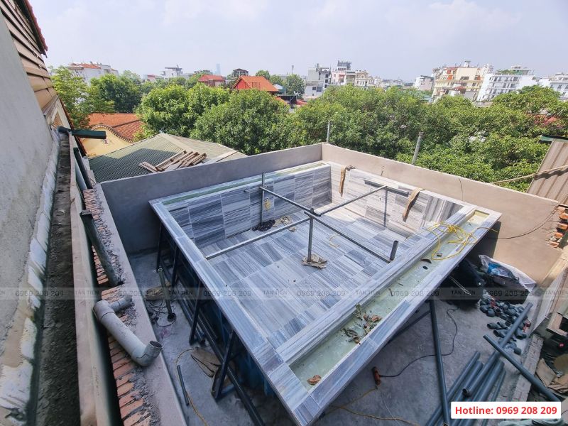 Công nghệ thi công bể bơi composite đúc sẵn hiện đại - Báo giá thi công trọn gói Thi công một bể bơi compsite 3x3m tại phố cổ