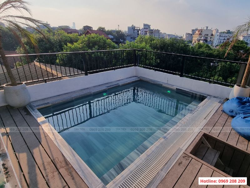 Công nghệ thi công bể bơi composite đúc sẵn hiện đại - Báo giá thi công trọn gói Thi công bê bơi composite đúc sẵn trên tầng thượng