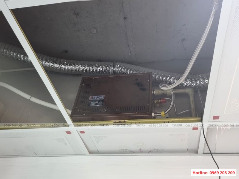 Nâng cấp phòng tắm thành không gian xông hơi ướt tiện nghi tại Bắc Giang Máy xông hơi ướt được lắp đặt âm trần