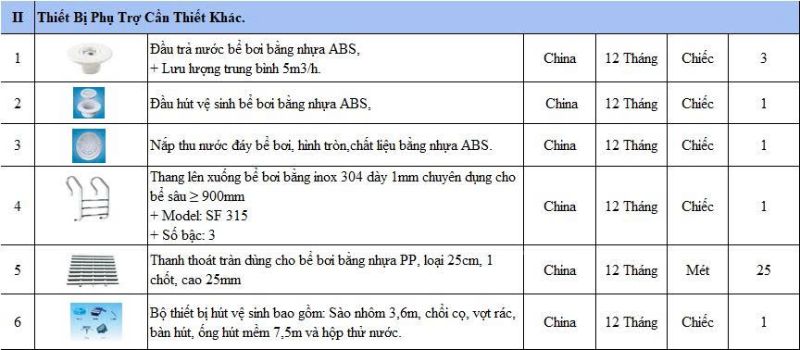 Hoàn thiện thi công bể bơi gia đình anh Sơn tại Bắc Giang Thiết bị phụ kiện bể bơi